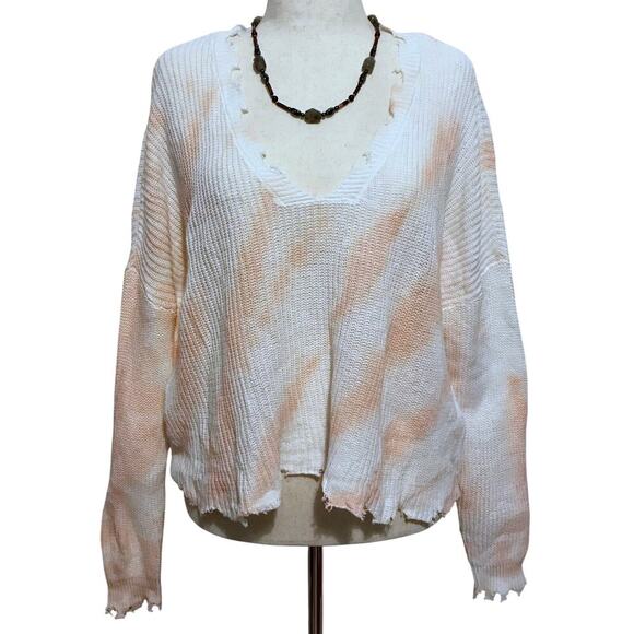Ultra Flirt NWT Tie Dye Distressed Sweater Juniors L - Picture 1 of 12